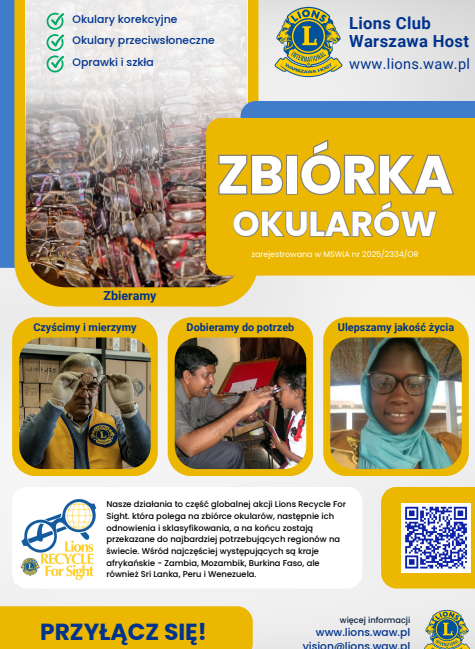 w holu gł&oacute;wnym w budynku na Dolnośląskim 204 a jest prowadzona zbi&oacute;rka okular&oacute;w. Okulary zostaną przekazane fundacji Lions, kt&oacute;ra zaangażowana jest w globalną akcję Lions Recycle For Sight. Zebrane okulary zostaną odnowione i sklasyfikowane, a następnie przekazane do najbardziej potrzebujących region&oacute;w na świecie. Zbi&oacute;rka w szkole potrwa do 30 października.