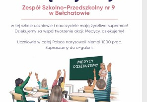 Dyplom z podziękowaniami od medyków za wsparcie i piękne prace