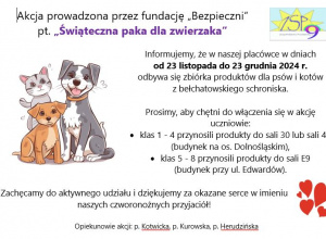 „Bezpieczni” „Świąteczna paka dla zwierzaka”