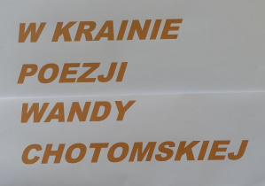 Napis w krainie poezji Wandy Chotomskiej