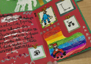 Kolorowa kartka z życzeniami do Mikołaja